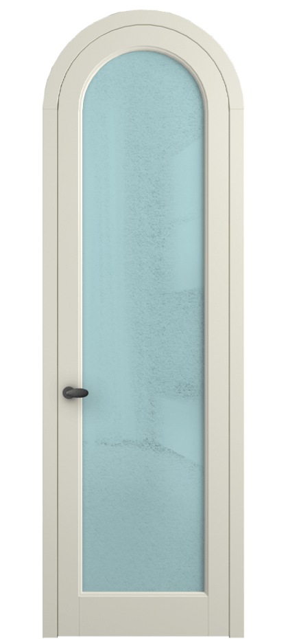 Межкомнатная дверь Palazzo 6814 Матовый молочно-белый Фактурное голубое стекло "Лёд", триплекс Цена 7000 Br | Volhovec
