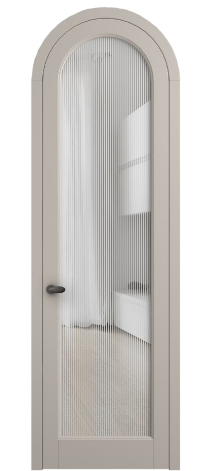 Межкомнатная дверь Palazzo 6814 Матовый светло-бежевый Рифлёное стекло "Дюна", триплекс Цена 7000 Br | Volhovec