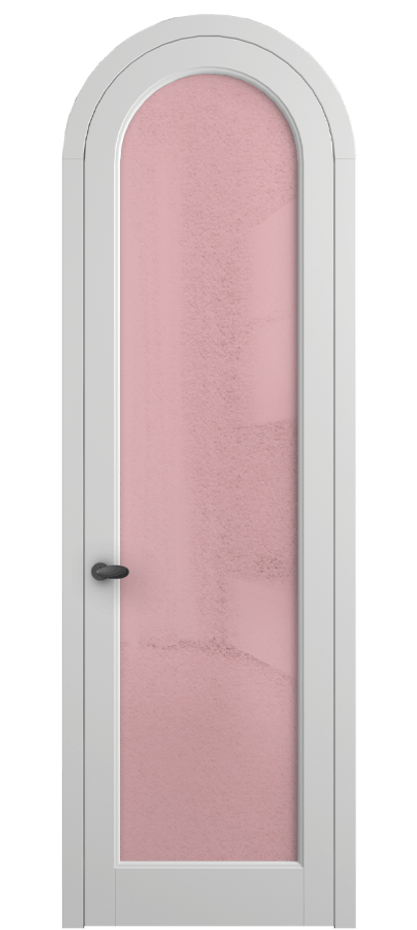 Межкомнатная дверь Палаццо 6814 Матовый белоснежный Фактурное розовое стекло "Лёд", триплекс Цена 7000 Br | Volhovec