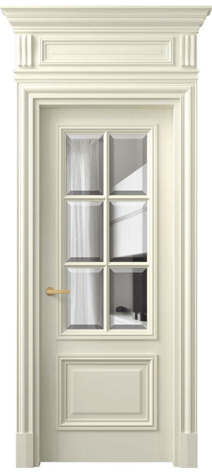 Межкомнатная дверь Антик 7312 Матовый молочно-белый Прозрачное стекло с фацетом Цена 9720 Br | Volhovec
