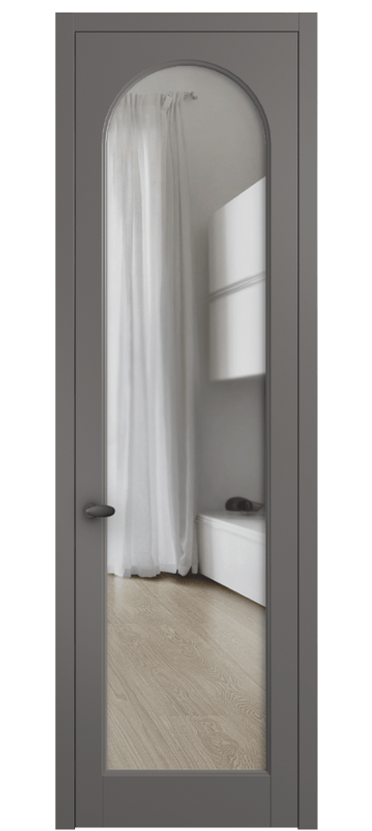 Межкомнатная дверь Палаццо 6804 Матовый классический серый Прозрачное стекло Цена 5200 Br | Volhovec