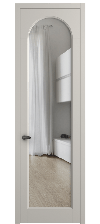 Межкомнатная дверь Палаццо 6804 Матовый облачно-серый Прозрачное стекло Цена 5200 Br | Volhovec