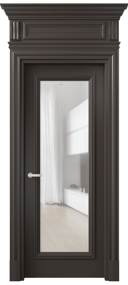 Межкомнатная дверь Antique 7300 Бук антрацит Рифлёное стекло "Дюна", триплекс, 8 мм Цена 6811 Br | Volhovec