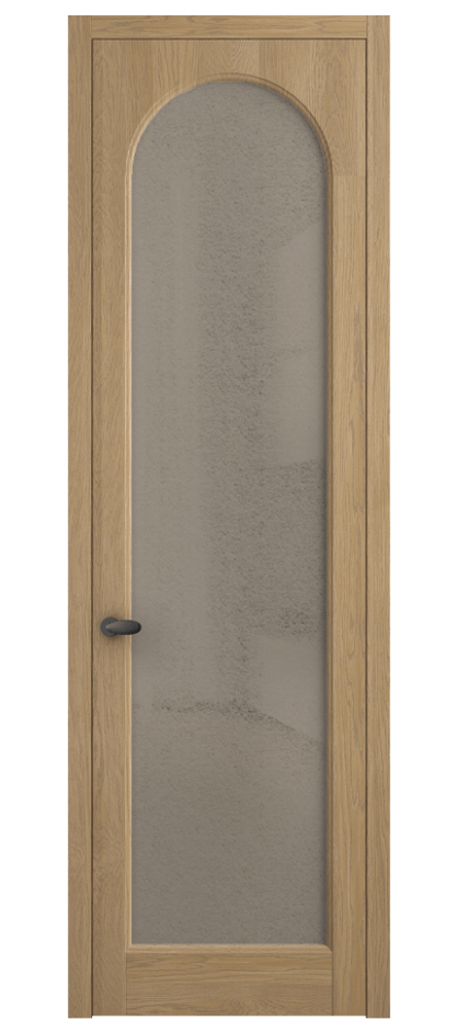 Межкомнатная дверь Palazzo 6804 Дуб соломенный матовый Фактурное бронзовое стекло "Лёд", триплекс Цена 8200 Br | Volhovec