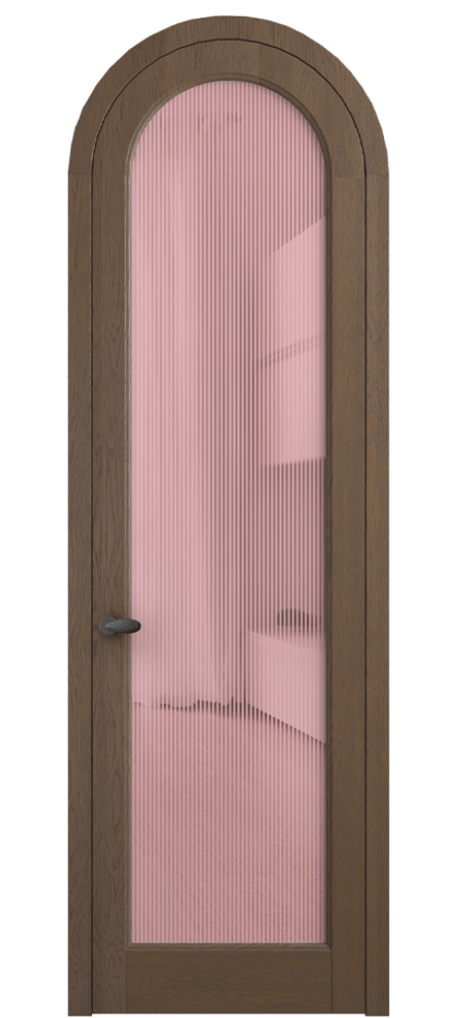 Межкомнатная дверь Palazzo 6814 Дуб туманный матовый Рифлёное розовое стекло "Дюна", триплекс Цена 11400 Br | Volhovec