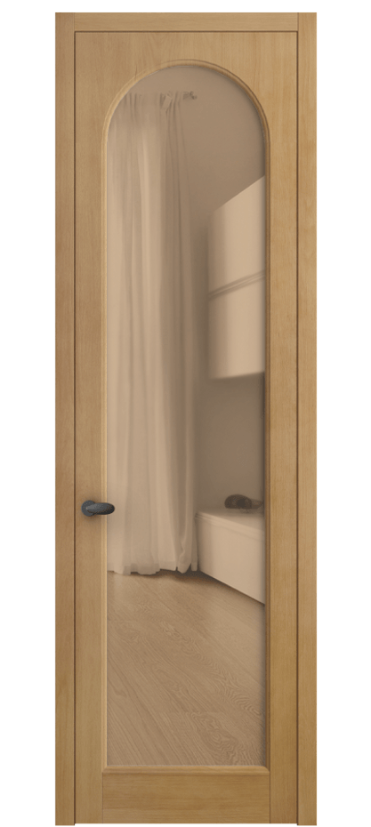 Межкомнатная дверь Palazzo 6804 Бук натуральный матовый Прозрачное оранжевое стекло, триплекс Цена 6500 Br | Volhovec