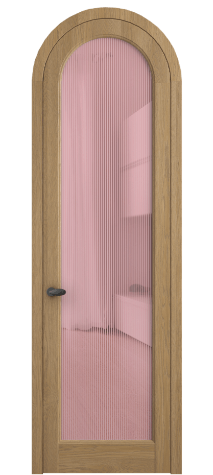 Межкомнатная дверь Palazzo 6814 Дуб пшеничный матовый Рифлёное розовое стекло "Дюна", триплекс Цена 11400 Br | Volhovec