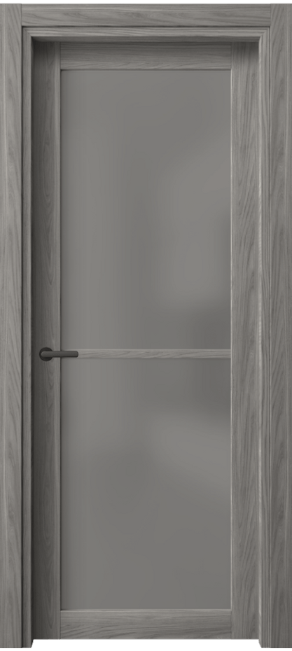 Межкомнатная дверь Нео 2108 Имбирный ясень Сатинированное серое стекло, триплекс Цена 1590 Br | Volhovec