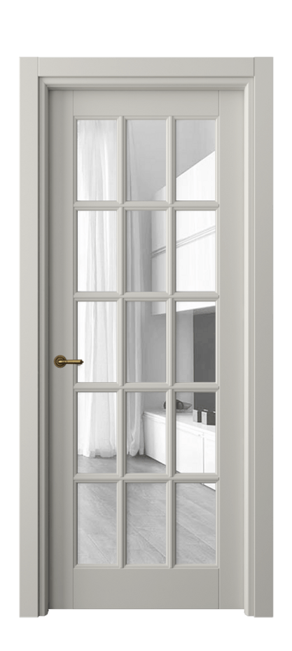 Межкомнатная дверь Тоскана Грильято 6311 Матовый тёплый серый Прозрачное стекло Цена 5980 Br | Volhovec