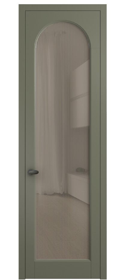 Межкомнатная дверь Палаццо 6804 Матовый оливковый тёмный Рифлёное бронзовое стекло "Дюна", триплекс Цена 5500 Br | Volhovec