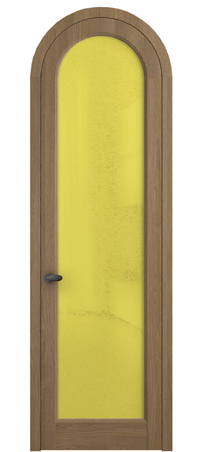 Межкомнатная дверь Palazzo 6814 Дуб мускатный матовый Фактурное жёлтое стекло "Лёд", триплекс, 8 мм Цена 10700.3044 Br | Volhovec