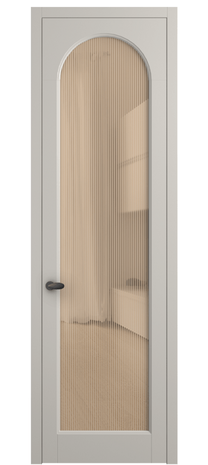 Межкомнатная дверь Палаццо 6804 Матовый облачно-серый Рифлёное оранжевое стекло "Дюна", триплекс Цена 5500 Br | Volhovec