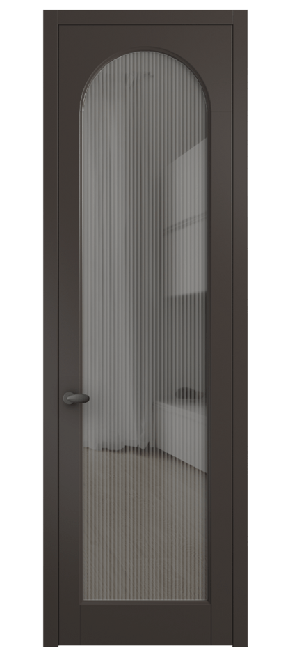 Межкомнатная дверь Palazzo 6804 Матовый антрацит Рифлёное серое стекло "Moru", триплекс Цена 5600 Br | Volhovec