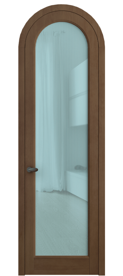 Межкомнатная дверь Палаццо 6814 Бук тёмный матовый Рифлёное голубое стекло "Дюна", триплекс Цена 9500 Br | Volhovec