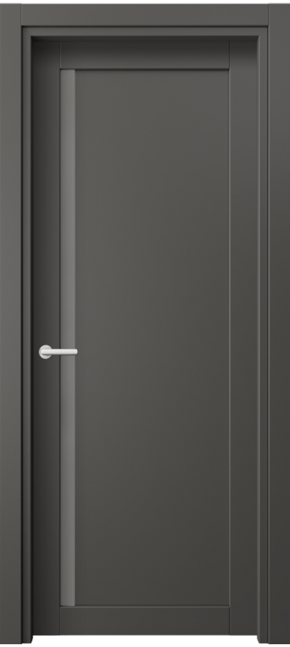Межкомнатная дверь Нео 2110 ПЭТ графитовый Сатинированное серое стекло, триплекс Цена 1690 Br | Volhovec