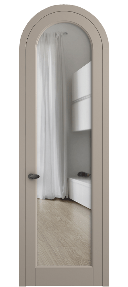 Межкомнатная дверь Палаццо 6814 Матовый бисквитный Прозрачное стекло Цена 6700 Br | Volhovec