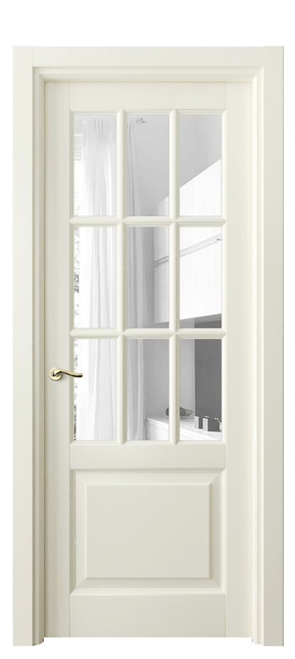 Межкомнатная дверь Лигнум 0748 Матовый молочно-белый Прозрачное стекло Цена 6420 Br | Volhovec