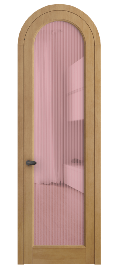 Межкомнатная дверь Palazzo 6814 Бук натуральный матовый Рифлёное розовое стекло "Moru", триплекс Цена 9600 Br | Volhovec