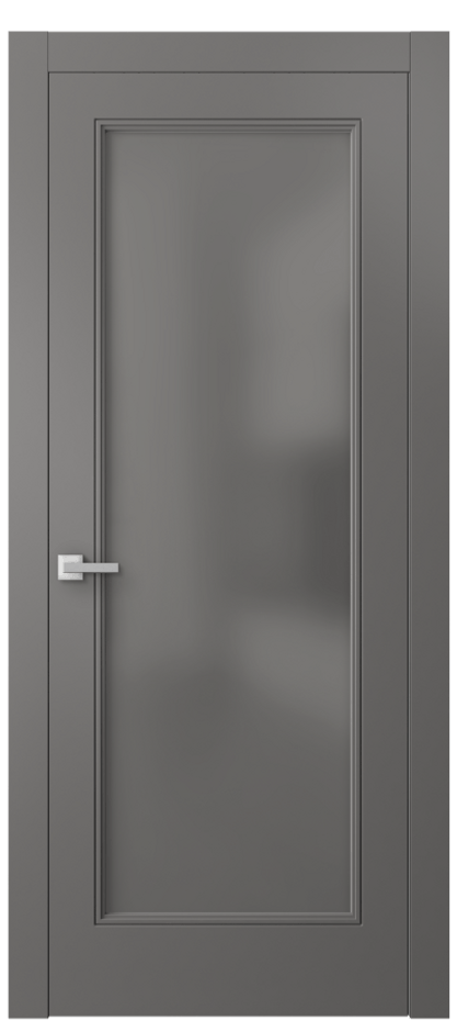 Межкомнатная дверь Linea 8300 Матовый классический серый Сатинированное серое стекло, триплекс Цена 3990 Br | Volhovec