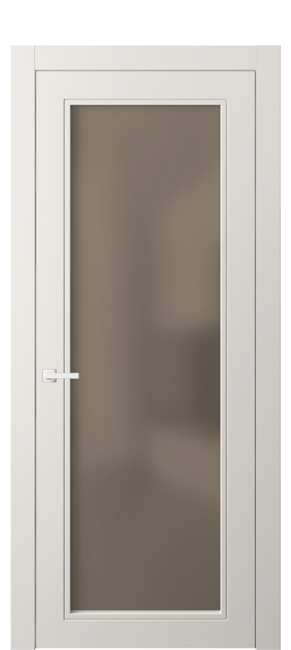 Межкомнатная дверь Neo Classic 8000 Матовый пудровый белый Сатинированное бронзовое стекло, триплекс Цена 3200 Br | Volhovec