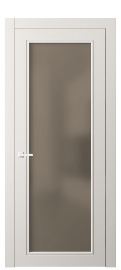 Межкомнатная дверь Neo Classic 8000 Матовый пудровый белый Сатинированное бронзовое стекло, триплекс, 8 мм Цена 2571 Br | Volhovec