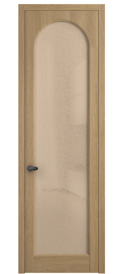 Межкомнатная дверь Палаццо 6804 Дуб соломенный матовый Фактурное оранжевое стекло "Лёд", триплекс Цена 8200 Br | Volhovec