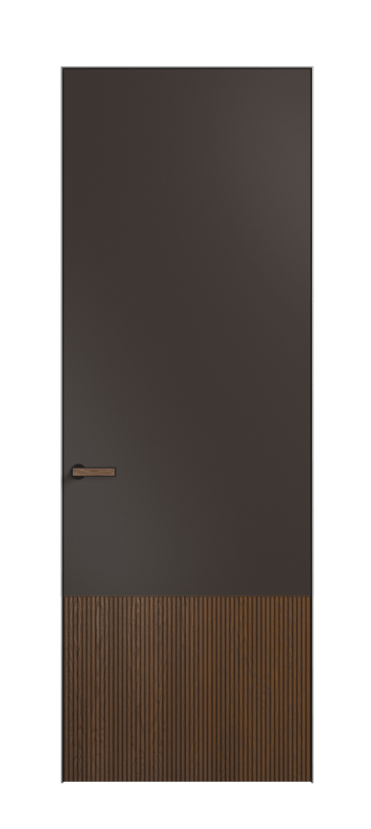 Межкомнатная дверь Velvet 8202 Дуб каштановый матовый - Матовый антрацит. Цена 6600  | Volhovec