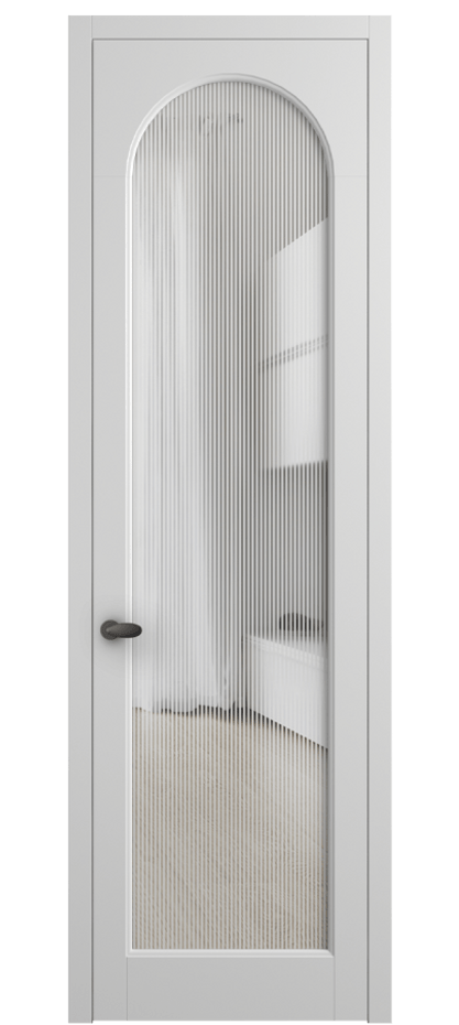 Межкомнатная дверь Palazzo 6804 Матовый белоснежный Рифлёное стекло "Дюна", триплекс Цена 5500 Br | Volhovec