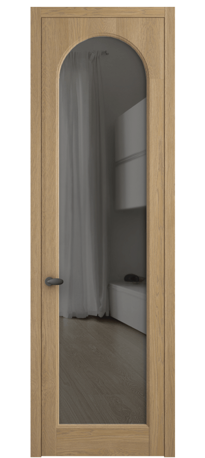 Межкомнатная дверь Palazzo 6804 Дуб соломенный матовый Прозрачное серое стекло, триплекс Цена 7900 Br | Volhovec