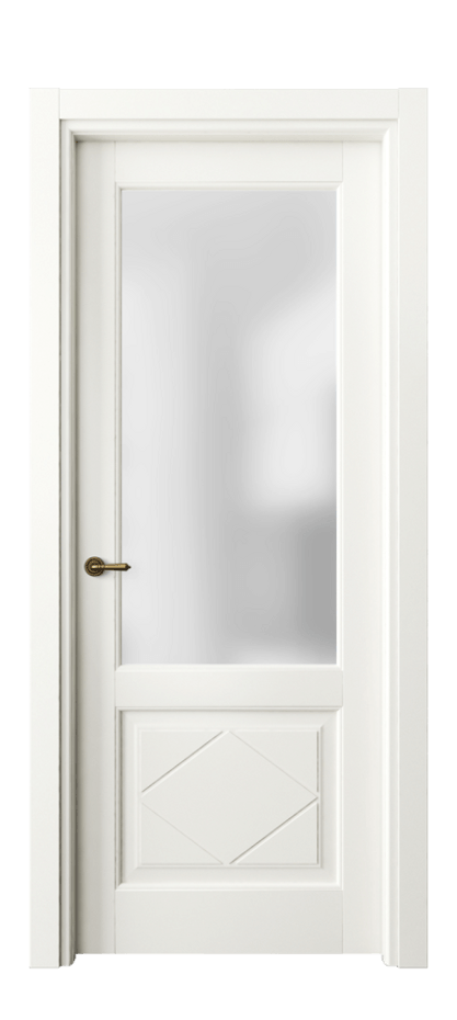 Межкомнатная дверь Тоскана Ромбо 6342 Матовый жемчужный Сатинированное стекло Цена 5080 Br | Volhovec