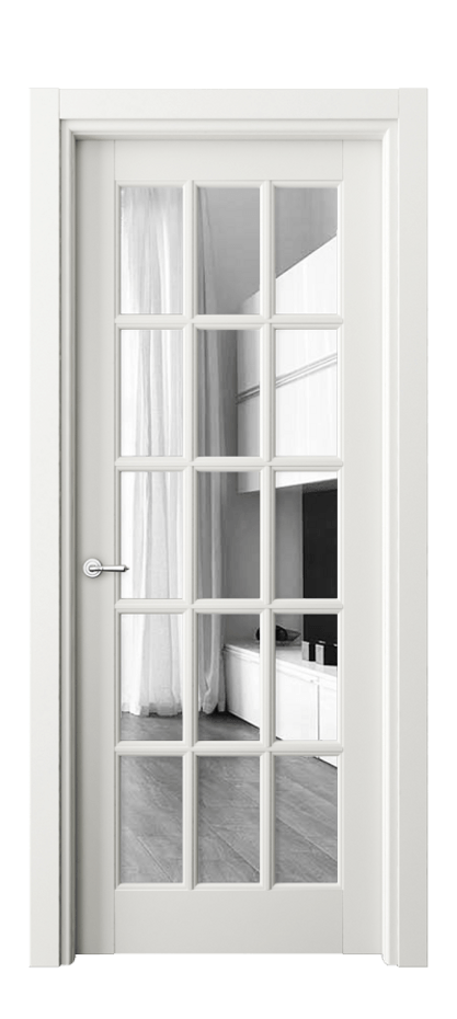 Межкомнатная дверь Тоскана Грильято 6311 Матовый серый Двустороннее зеркало, триплекс Цена 6140 Br | Volhovec