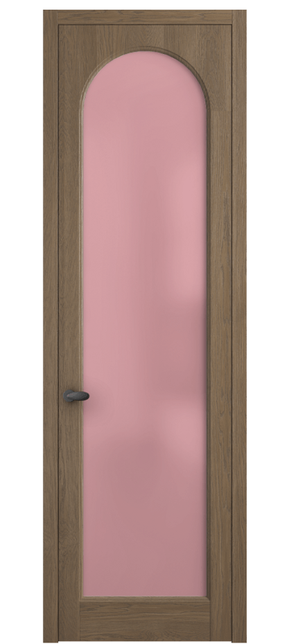 Межкомнатная дверь Palazzo 6804 Дуб джутовый матовый Сатинированное розовое стекло, триплекс Цена 7900 Br | Volhovec