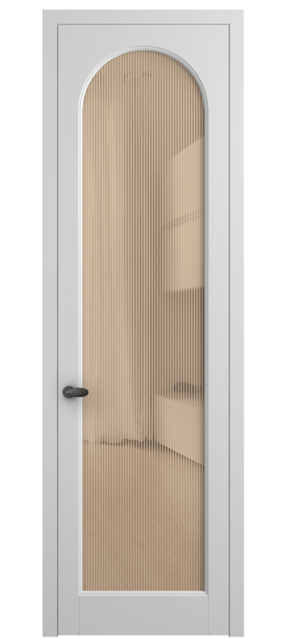 Межкомнатная дверь Палаццо 6804 Матовый белоснежный Рифлёное оранжевое стекло "Дюна", триплекс Цена 5500 Br | Volhovec