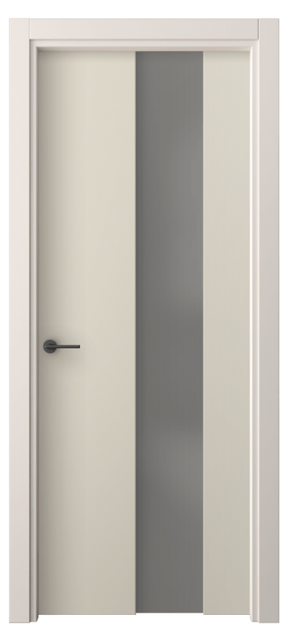 Межкомнатная дверь Фридом 4226 ПЭТ светло-бежевый Сатинированное серое стекло, триплекс Цена 1700 Br | Volhovec
