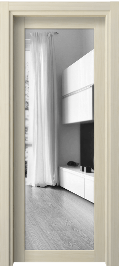 Межкомнатная дверь Neo 2102 Молочный ясень Двустороннее зеркало, триплекс Цена 1280 Br | Volhovec