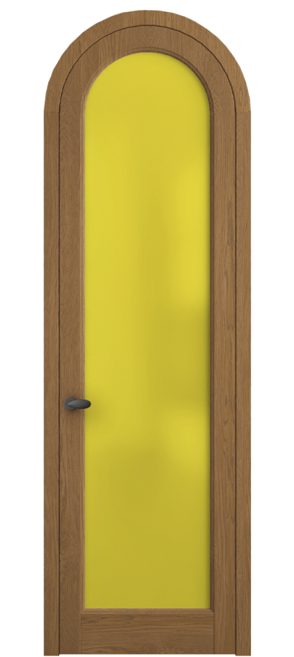 Межкомнатная дверь Palazzo 6814 Дуб пряный матовый Сатинированное жёлтое стекло, триплекс Цена 11000 Br | Volhovec
