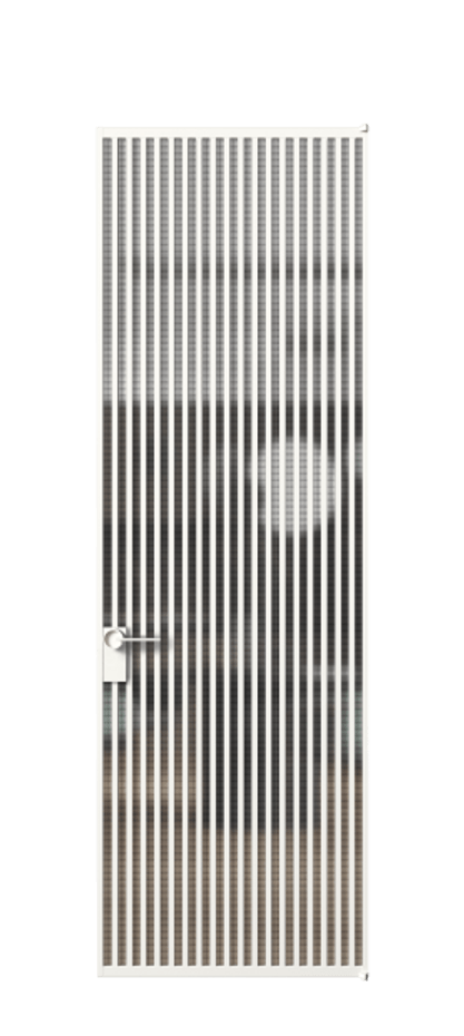 Алюминиевая дверь АЛПЛ040.06 Алюминий Белый Mesh silver Цена 9730  | Volhovec