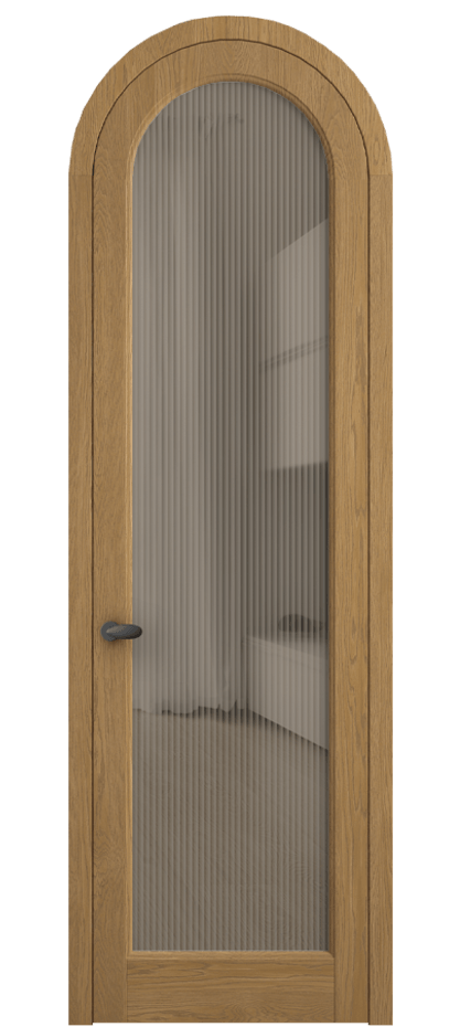 Межкомнатная дверь Palazzo 6814 Дуб солнечный матовый Рифлёное бронзовое стекло "Moru", триплекс Цена 11500 Br | Volhovec