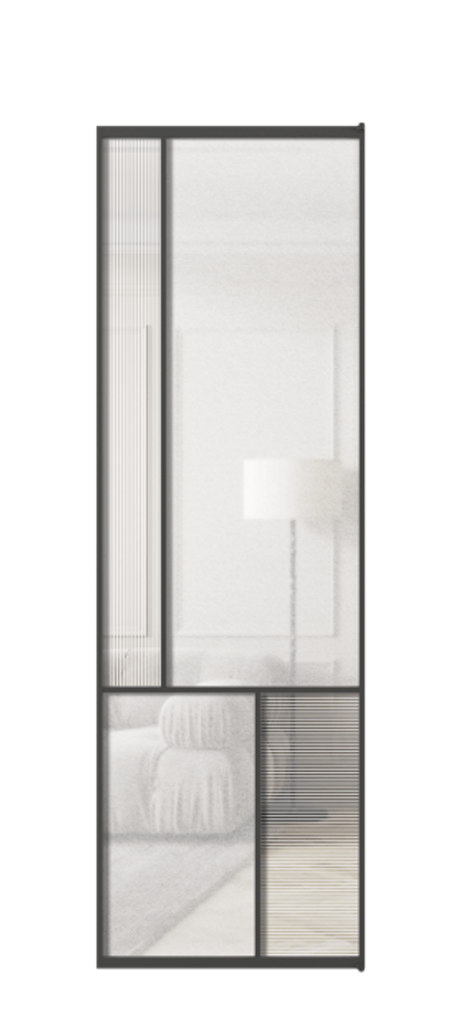 Межкомнатная дверь Мозаик АЛПЛ041.20  Рифлёное стекло "Дюна", триплекс, 6 мм + Фактурное стекло "Лёд", триплекс Цена 10240 Br | Volhovec