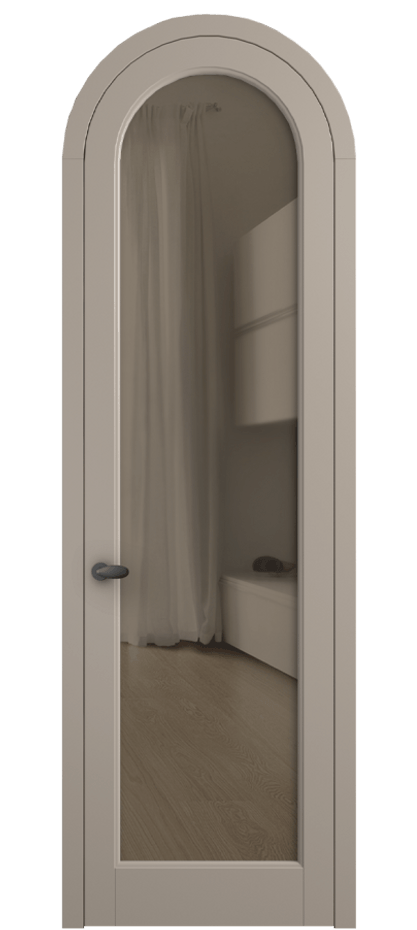 Межкомнатная дверь Palazzo 6814 Матовый бисквитный Прозрачное бронзовое стекло, триплекс Цена 6700 Br | Volhovec