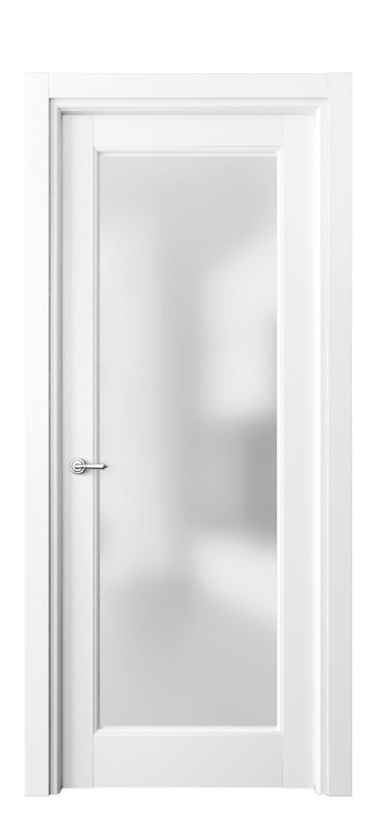 Межкомнатная дверь Тоскана Ромбо 6300 Матовый белоснежный Сатинированное стекло Цена 4930 Br | Volhovec