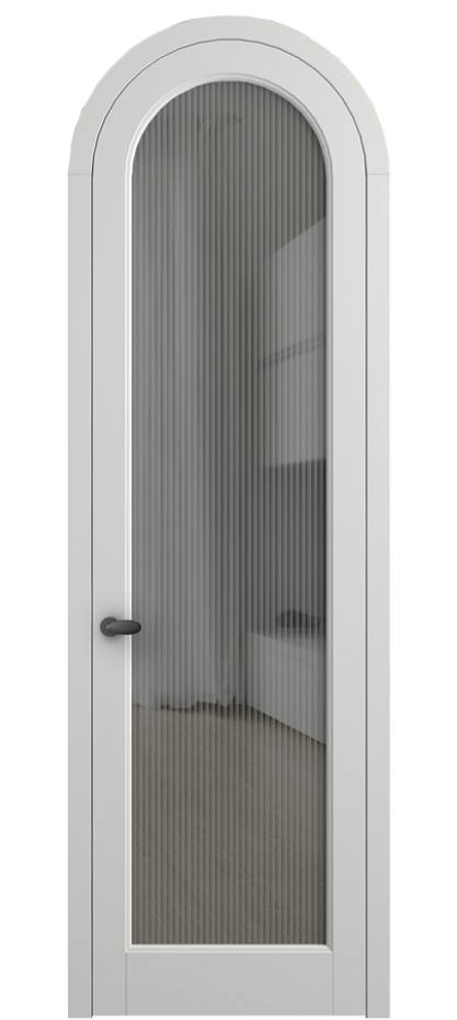 Межкомнатная дверь Palazzo 6814 Матовый светло-серый Рифлёное серое стекло "Moru", триплекс Цена 7100 Br | Volhovec