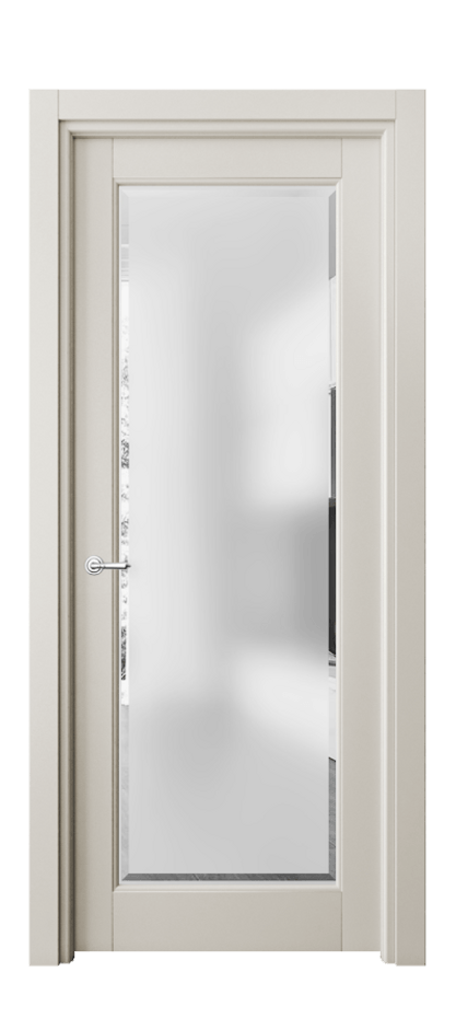 Межкомнатная дверь Toscana Rombo 6300 Бук облачный серый Сатинированное стекло с фацетом Цена 3900 Br | Volhovec