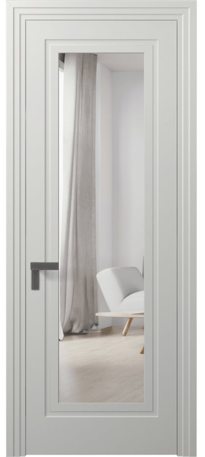 Межкомнатная дверь Rocca 8303 Матовый светло-серый Двустороннее зеркало, триплекс, 7 мм Цена 3330 Br | Volhovec