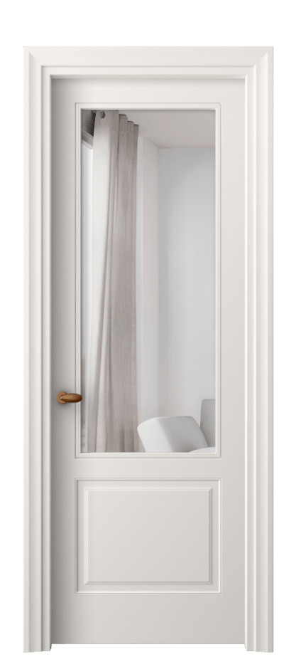 Межкомнатная дверь Эссе 8552 Матовый пудровый белый Двустороннее зеркало, триплекс Цена 3870 Br | Volhovec