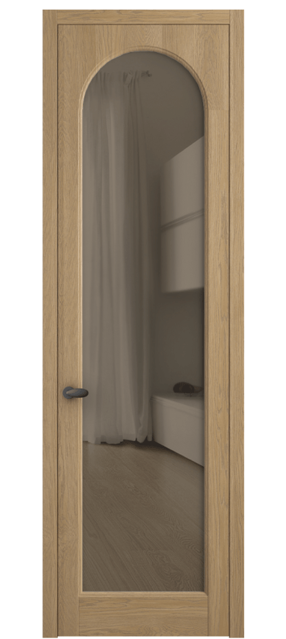 Межкомнатная дверь Палаццо 6804 Дуб соломенный матовый Прозрачное бронзовое стекло, триплекс Цена 7900 Br | Volhovec