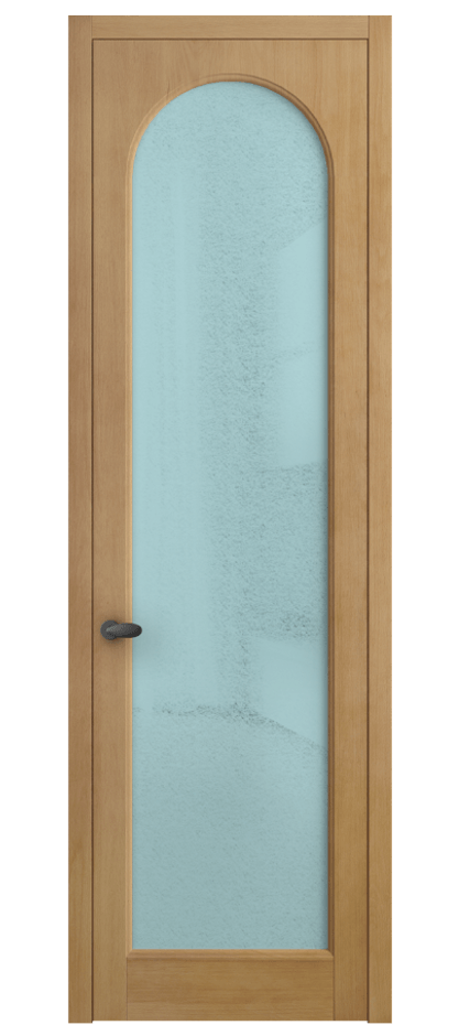 Межкомнатная дверь Palazzo 6804 Бук натуральный матовый Фактурное голубое стекло "Лёд", триплекс Цена 6800 Br | Volhovec