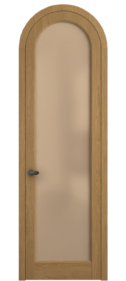 Межкомнатная дверь Palazzo 6814 Дуб солнечный матовый Сатинированное оранжевое стекло, триплекс Цена 11000 Br | Volhovec