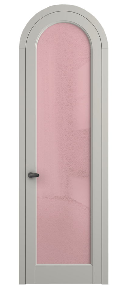 Межкомнатная дверь Палаццо 6814 Матовый тёплый серый Фактурное розовое стекло "Лёд", триплекс Цена 7000 Br | Volhovec