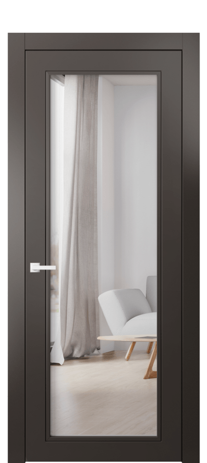 Дверь межкомнатная Neo Classic 8000 Матовый антрацит Двустороннее зеркало, триплекс Гладкий компланарный наличник МАН Цена 4101 Br Наличники уже входят в базовый комплект. Фабрика дверей Волховец 8 (800) 551 43 19 Межкомнатная дверь Neo Classic 8000 Матовый антрацит Двустороннее зеркало, триплекс Цена 4101 Br | Volhovec